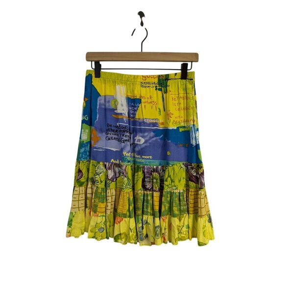 Jams World Hattie Tiered Skirt Random Acts Tropical 100% Rayon‎ Made in Hawaii M - Picture 1 of 7